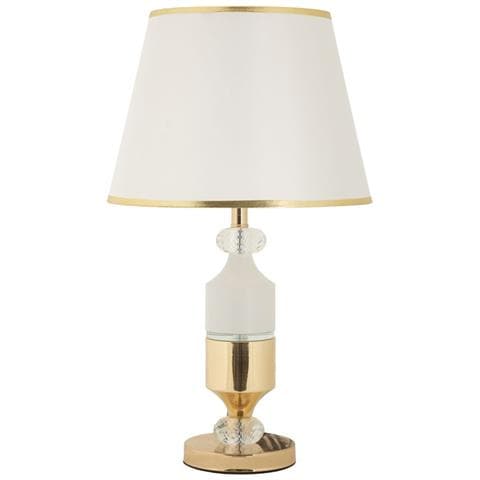 Lampada Da Tavolo Vkh905-bianco-tessuto-30x30x52 Cm - Foto 1