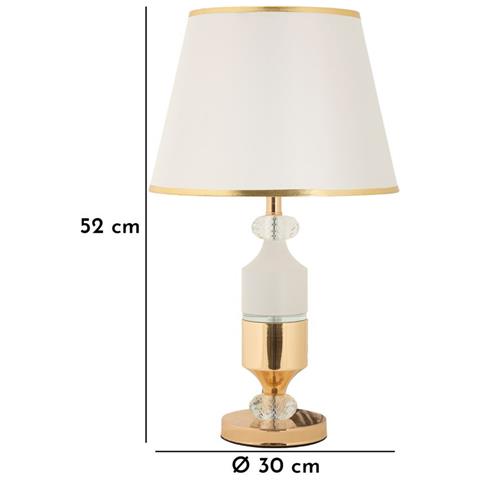 Lampada Da Tavolo Vkh905-bianco-tessuto-30x30x52 Cm - Foto 7