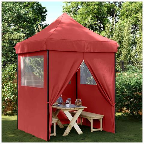 Tenda Party Borgogna 200 x 200 x 306 cm Tessuto Oxford - Foto 2