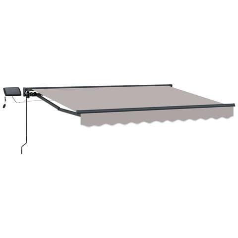Cornice per Tenda Manuale con LED Grigio chiaro 3,5 x 2,5 m - Foto 1