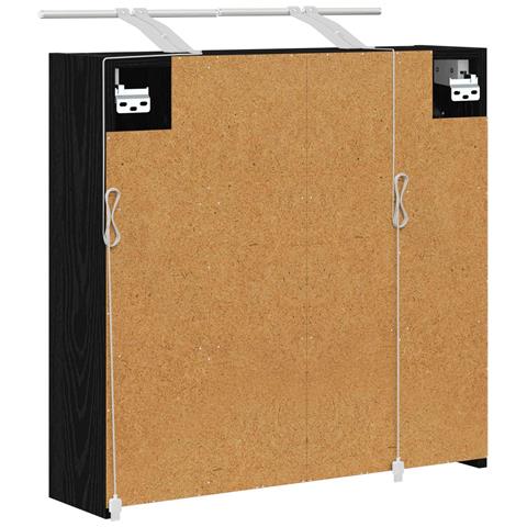 Mobiletto per specchio da bagno Rovere Nero 63,5 x 16 x 62,5 cm - Foto 9