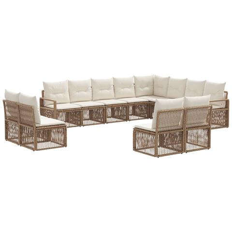 Set Divano da Giardino 12 pcs Beige polyrattan - Foto 1