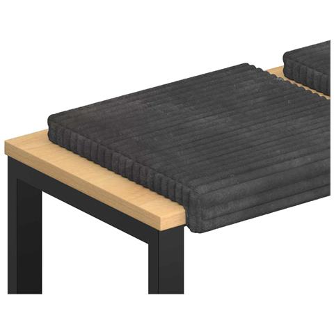 Cuscino per panchina 2 pz Corduroy Morbido Grigio Scuro - Foto 1
