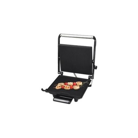 Eltronic ST3800 Griglia di contatto Da tavolo Elettrico 2000W Nero, Acciaio inossidabile barbecue e bistecchiera - Foto 1