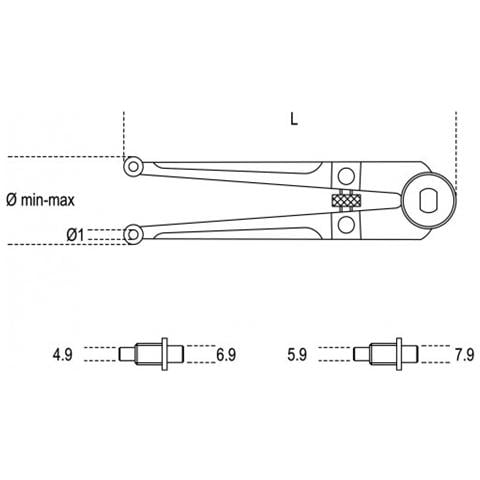 Chiave a Compasso con Spine da 5/6/7/8 mm - Foto 2