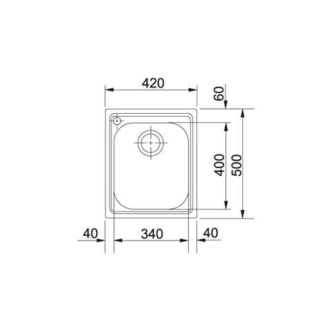 Lavello AMX610 1 Vasca Dimensioni 42 x 50 cm Colore Inox Satinato Serie Armonia - Foto 2
