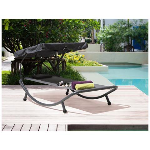 Lettino Prendisole In Metallo E Tessuto Grigio Terno - Foto 2