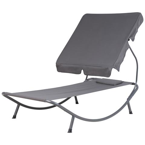 Lettino Prendisole In Metallo E Tessuto Grigio Terno - Foto 30