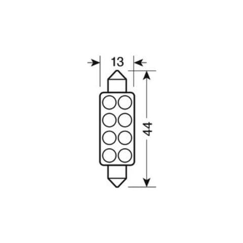 da 10mmx44mm Mega-brite 8 Led Bianco - Foto 2