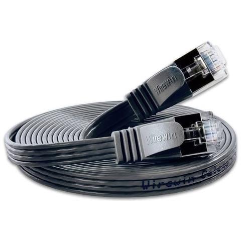 Cavo Di Collegamento Rete Rj45 Cat 6 U / ftp 2 M Nero Piatto - Foto 1