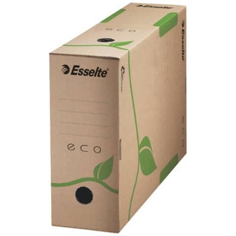 Scatola Archivio Esselte Ecobox Dorso 10 Cm Avana / verde 10x23,3x32,7 Cm 623917 (conf. 25)  - Foto 1