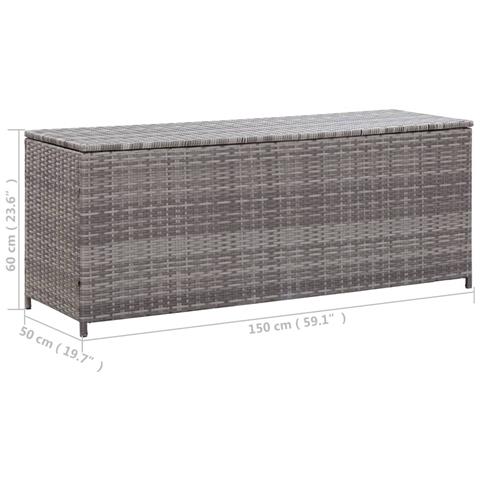 Baule da Giardino Grigio 150x50x60 cm in Polyrattan - Foto 2