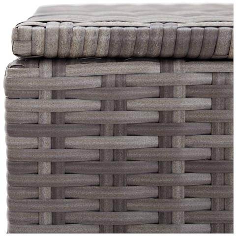 Baule da Giardino Grigio 150x50x60 cm in Polyrattan - Foto 8