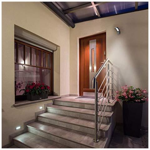 Luce A Muro Led Da Esterno Con Sensore Pir Collegati Alla Rete Elettrica Antracite Bianco Freddo 5800k 15w 1000lm Illuminazione Esterna - Foto 4