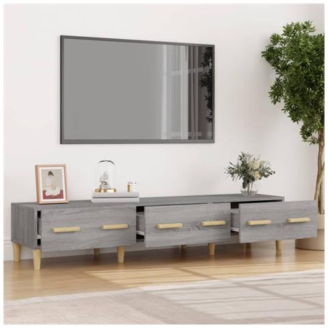Mobile Tv Grigio Sonoma 150x34,5x30 Cm In Legno Multistrato - Foto 8