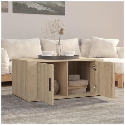 Tavolino Da Salotto Rovere Sonoma 80x50x36 Cm Legno Multistrato - Foto 2