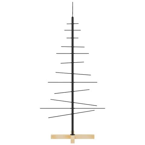 Albero di Natale in Metallo con Base in Legno Nero 120 cm - Foto 2