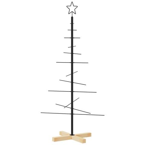 Albero di Natale in Metallo con Base in Legno Nero 120 cm - Foto 1