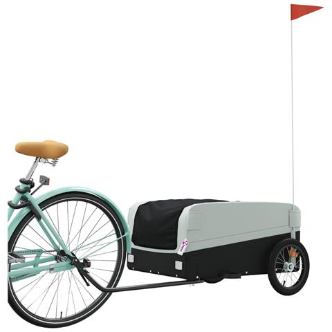 Rimorchio Da Bici Nero E Grigio 45 Kg In Ferro - Foto 3