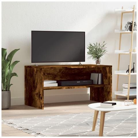 Mobile Porta Tv Rovere Fumo 80x40x40 Cm In Legno Multistrato - Foto 1