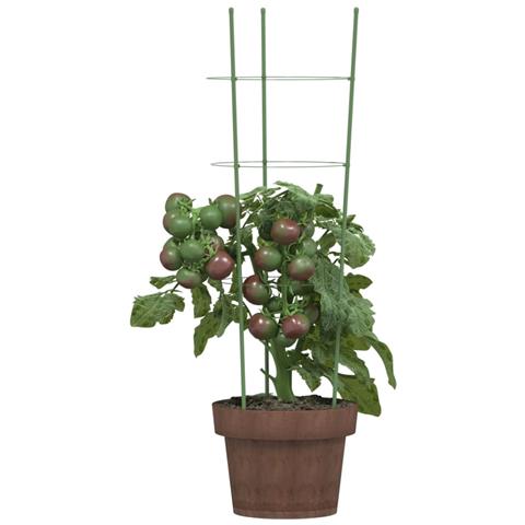 Supporti Piante Da Giardino Con 3 Anelli 5pz Verde 60cm Acciaio - Foto 3
