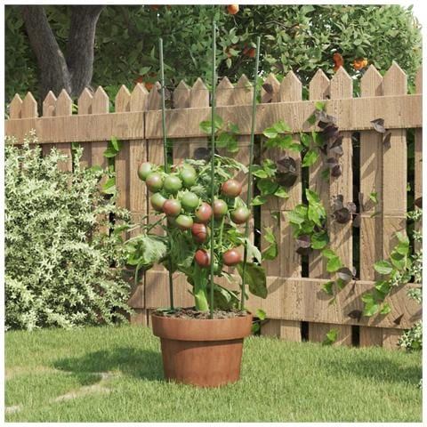 Supporti Piante Da Giardino Con 3 Anelli 5pz Verde 60cm Acciaio - Foto 1