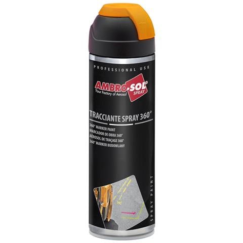 Tracciante Marker Spray 360° Bomboletta Arancione Fluo Asfalto Muri Legno - Foto 1