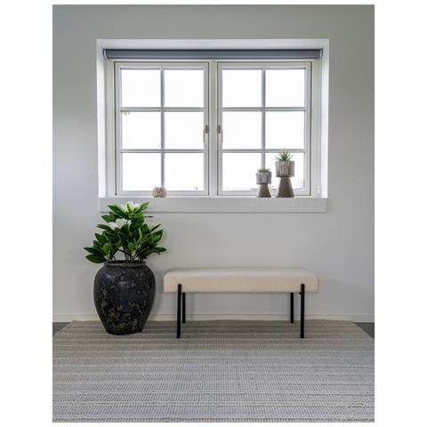 Panca Swindon - Bianco - Tessuto - 100x36x42,5 Cm - Foto 2
