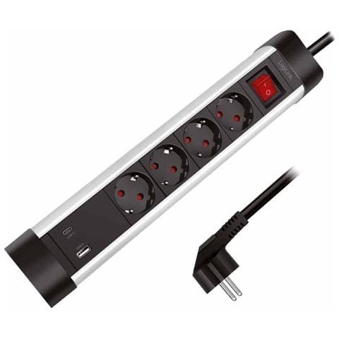 Presa Multipla A 4 Vie Con Presa Usb-c Pd E Usb-a Qc Per La Ricarica Veloce - Foto 1