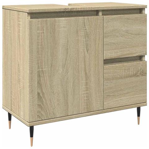 Mobile Lavabo Da Bagno Rovere Sonoma 65x33x60 Cm In Truciolato - Foto 1