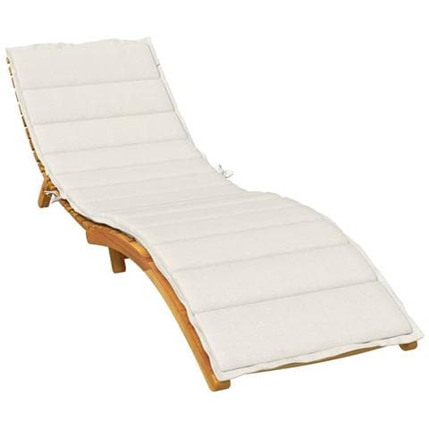 Cuscino Per Lettino Prendisole Crema Mélange 200x60x4cm Tessuto - Foto 1