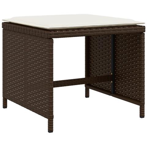 Set da Pranzo da Giardino 17 pz con Cuscini Marrone Polyrattan - Foto 10