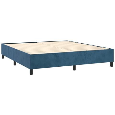 Letto a Molle con Materasso e LED Blu Scuro 160x200 cm - Foto 2