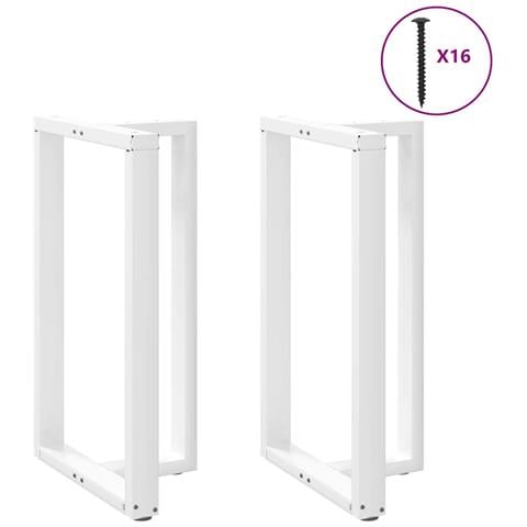 Gambe Tavolo Bar A Forma T 2pz Bianco 60x35x(100-101)cm Acciaio - Foto 3