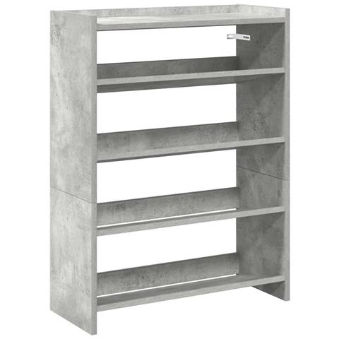 Scarpiera Grigio Cemento 60x25x81 cm in Legno Multistrato - Foto 1
