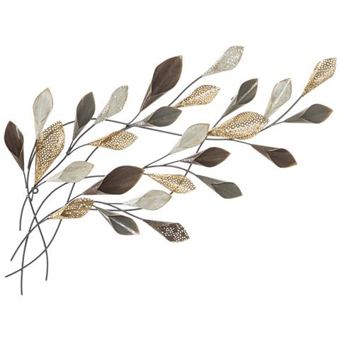 Decorazione In Metallo 3d Foglia 45 - Multicolore - Metallo - 46x5,5x87,5 Cm - Foto 1