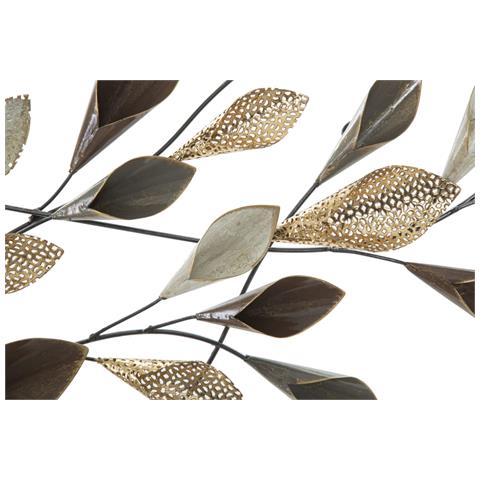 Decorazione In Metallo 3d Foglia 45 - Multicolore - Metallo - 46x5,5x87,5 Cm - Foto 2