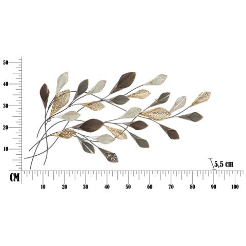 Decorazione In Metallo 3d Foglia 45 - Multicolore - Metallo - 46x5,5x87,5 Cm - Foto 6