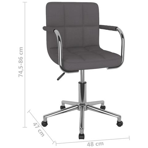 Sedia Da Pranzo Girevole Grigio Talpa In Tessuto - Foto 7