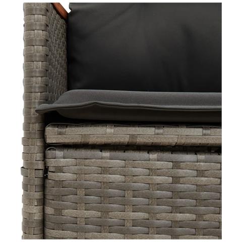 Divano Giardino Reclinabile 2 Posti Tavolino Grigio Polyrattan - Foto 9