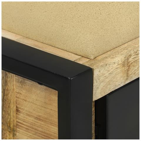 Armadio panca 100x35x50 cm Legno massello di mango grezzo - Foto 9