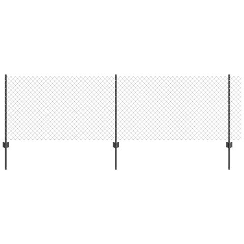 Recinzione in Rete Metallica con 10 Post U Grigio 0.8x10 m in Acciaio - Foto 1