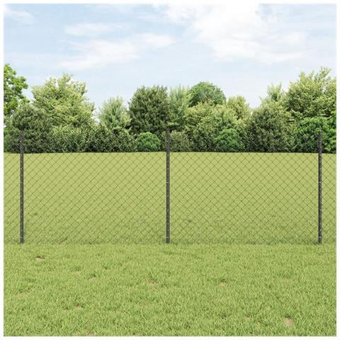 Recinzione in Rete Metallica con 10 Post U Grigio 0.8x10 m in Acciaio - Foto 2