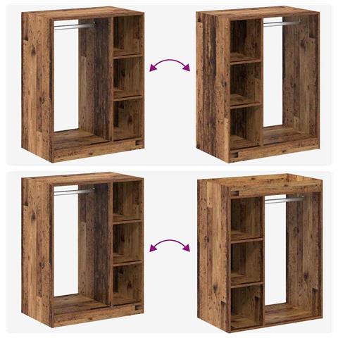 Guardaroba Legno vecchio 77 x 48 x 102 cm Legno multistrato - Foto 9