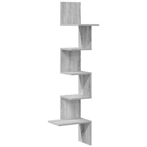 Scaffale Angolare Muro Grigio Sonoma 32x32x127,5 cm Truciolato - Foto 1