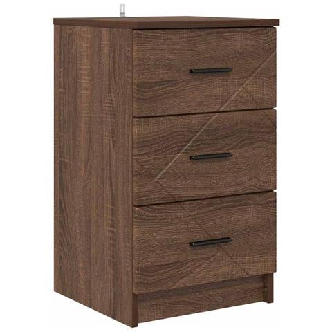 Armadio da Notte con cassetto Rovere marrone 38 x 38 x 66 cm - Foto 1
