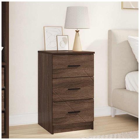 Armadio da Notte con cassetto Rovere marrone 38 x 38 x 66 cm - Foto 2
