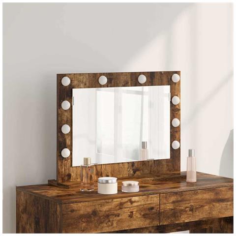 Specchio da Vanità con specchio Rovere fumé 60 x 45 x 18 cm - Foto 2