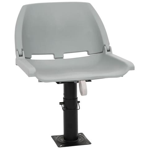 Set Sedile Barca Pieghevole 2pz Senza Cuscino Grigio 48x51x41cm - Foto 1