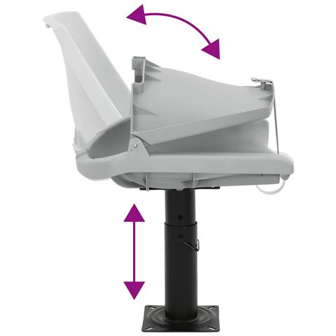 Set Sedile Barca Pieghevole 2pz Senza Cuscino Grigio 48x51x41cm - Foto 9